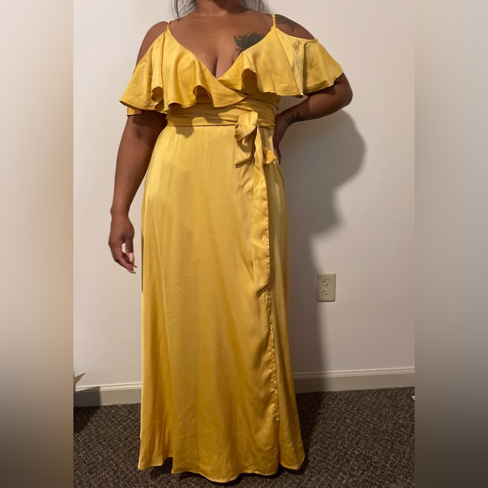 Ruffle Mustard dress